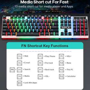 Bonne qualité <span class=keywords><strong>iMICE</strong></span> AN-350 104 touches suspendues Keycaps sensation mécanique brillant ensemble <span class=keywords><strong>clavier</strong></span> et souris de jeu filaire - Product Image 2