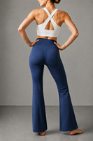 Pantalon de yoga évasé taille haute pour femme, leggings bootcut effet push-up, sans démarcation visible, extensible dans les 4 sens, sensation seconde peau, pantalon d'entraînement OEM
