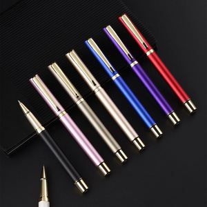 ปากกาลูกลื่นพลาสติกสำหรับธุรกิจพร้อมพิมพ์โลโก้ตามสั่ง สีชมพู ทอง ดำ ปากกาสำนักงาน หัวปากกา 0.5 มม. หมึกเจล - Product Image 1