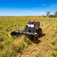 Traktor Pemotong Rumput Bensin Ultra-Lebar Hemat Tenaga Kerja Remote Control Hammer Mower ATV Flail Mower 1m