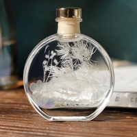 Flacon en verre plat pour parfum, directement de l'usine, flacon vide simple, diffuseur de parfum en verre pour la maison, flacon de parfum pour la maison