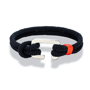 यूनिसेक्स ट्रेंडी स्पोर्ट्स माइलन रस्सी कंगन स्टेनलेस स्टील सी आकार के ज्यामितीय बकल नायलॉन रस्सी कंगन पुरुषों के गहने - Product Image 5