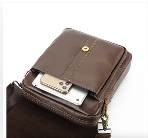 Sac à bandoulière en cuir de vache véritable Andong pour hommes, sac messager tendance pour l'extérieur, sac à main de grande capacité - Product Image 4