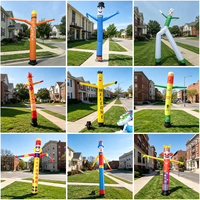 Giant Yellow Now Open 6m Air Dancer Inflatable Advertising Oxford Cloth Waterproof Outdoor Promotion Event Display Built-In Fan