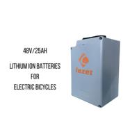 Batterie au lithium Lezet compatible haute tension 48V 25Ah LiFePO4 avec BMS intégré pour vélos électriques et voiturettes de golf, 1000 cycles, certifiée CE