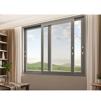 Ventanas Corredizas de Vidrio Negro de Eficiencia Energética Lukliving, Ventana Corrediza de Aluminio