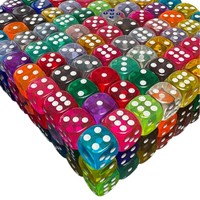 Ensemble de dés en acrylique transparent de 14 mm, colorés et à bords arrondis, pour jeux de société, RPG, sports et enseignement