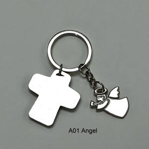 Fabrication de qualité supérieure Intéressant Perle Argent Alpha Série Cross Angel Porte-clés Artisanat en métal Porte-clés pour valise - Product Image 2