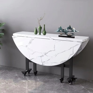 Tavolo da Pranzo Moderno Pieghevole con Ruote, Espandibile, Salvaspazio per <span class=keywords><strong>Cucina</strong></span>, Scrivania Mobile per Piccoli Appartamenti - Product Image 1