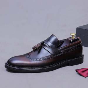 Zapatos de Hombre de Alta Gama, de Cuero Genuino, Sin Cordones, Otoñales, Impermeables, Transpirables y Suaves, Casuales de Oficina, a la Moda - Product Image 3