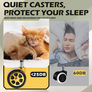 Nnoble 2,5 polegadas ouro rico zinco liga móveis Castor Adequado para tapetes Twin-Wheel Office Chair Caster Wheel - Product Image 5