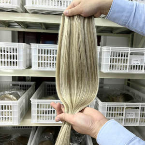 Extensiones de cabello humano de lujo 0,1mm Delgado Doble dibujado Genius Trama Atado a mano Rubio Destacados Tejido de cabello invisible - Product Image 6