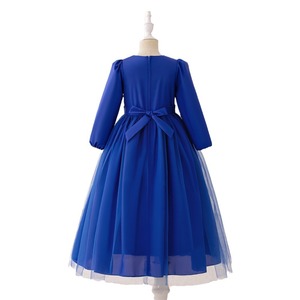 Modest Muslim Kids Evening Banquet <strong>Blue</strong> <strong>Dress</strong> High Quality Front Sequin Luxury Color <strong>Dresses</strong> for Children CD011 - Product Image 5