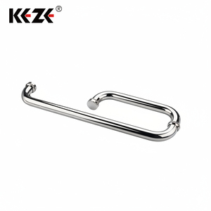 Sang trọng hiện đại Brass thép không gỉ <span class=keywords><strong>Chrome</strong></span> 6 inch Glass vòi hoa sen cửa xử lý với 18 inch khăn Bar CE chứng nhận - Product Image 1