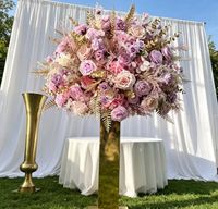Centro de Mesa de Bolas de Flores Rosadas Artificiales de Seda Realistas Hechas a Mano de 30-80 cm para Bodas, Año Nuevo, Día de la Madre, Navidad