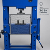 Presse d'atelier hydraulique à cadre en H avec table de travail réglable, treuil manuel et pompe manuelle, structure en acier pour atelier