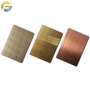 V246 yüksek satış özelleştirilmiş fırçalanmış paslanmaz çelik levha Metal plaka titanyum altın alışveriş merkezi dekorasyon için