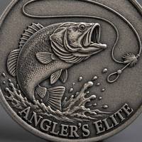 Pièce de monnaie promotionnelle en alliage de zinc, design pêche moderne poli, émail souple, relief 3D, pour cadeau d'entreprise ou pièce de défi