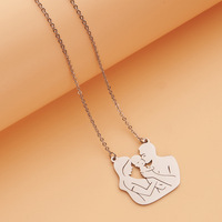 Collier de couples maman en acier inoxydable avec image personnalisée de la famille
