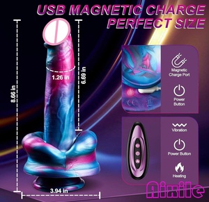 Dildo fantaisie vibrant et chauffant avec ventouse 9'' pour couples, stimulateur du point G et masseur de prostate - Product Image 5