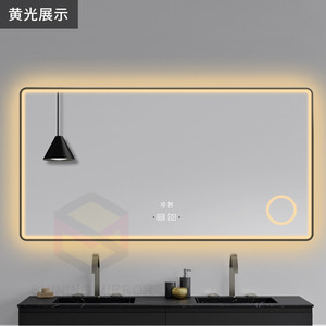 Mobile da bagno a <span class=keywords><strong>specchio</strong></span> a led <span class=keywords><strong>specchio</strong></span> da bagno a led con cornice in alluminio color oro <span class=keywords><strong>50x70</strong></span> - Product Image 4