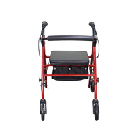 Sortie d'usine Rollator marcheur pliant Patient Portable réglable Shopping médical extérieur en acier déambulateur marcheur avec siège