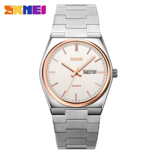 Skmei jam tangan kuarsa untuk pria, arloji asli mewah 9288, jam tangan bisnis modis bahan baja tahan karat untuk pria - Product Image 3