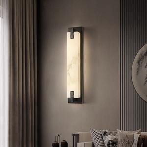 โคมไฟติดผนังหินอ่อนทองแดงทั้งหมด สไตล์จีนใหม่ ทันสมัย สร้างสรรค์ เหมาะสำหรับบันไดยาว ฉากหลังทีวี ห้องนั่งเล่น ห้องนอน โคมไฟข้างเตียง - Product Image 3