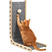 Griffoir pour chat en sisal de forme unique en L, design vertical, hauteur réglable, montage facile, emballé en carton