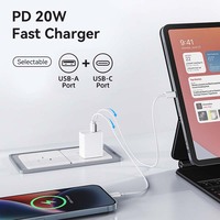 Merryking 5V/3A type c câble 20 watts chargeur pd qc3.0 charge rapide usb c adaptateur 20w type c chargeur rapide avec emballage pour iphone