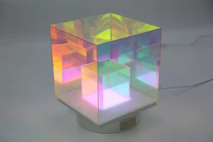 침실 인테리어 큐브 상자 테이블 램프를위한 맞춤형 공장 도매 LED 아크릴 큐브 램프 야간 조명 - Product Image 4