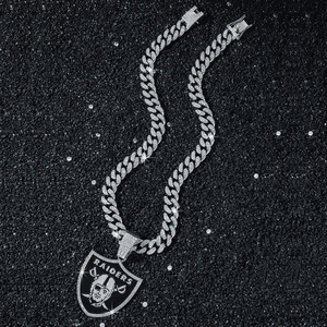 Nouveau Collier Tendance pour <span class=keywords><strong>Homme</strong></span> : Chaîne Maillons Hip-Hop en Cristal Plaqué Or, Motif Équipe de Football Raider, Bijou, Cadeau - Product Image 4