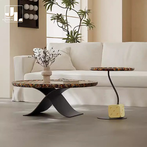 Thiết Kế Phong Cách Biệt Thự Phòng Khách Khảm Bàn Cà Phê Đặt Khách Sạn Sang Trọng Vòng Bàn Cà Phê Đồ Nội Thất - Product Image 2