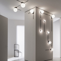 Lámparas de Pared Modernas con Bolas de Cristal, Decoración para el Hogar, Dormitorio, Lámparas de Noche, Escaleras, Iluminación LED Artística de Pared