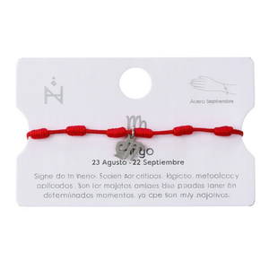 Bracciale con ciondolo in acciaio inossidabile con cordino rosso della costellazione di Angelo della Vergine per donna, regalo astrologico - Product Image 4