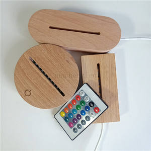 Diyled-base de madera acrílica luminosa, adornos creativos de madera maciza, base de luz nocturna 3d - Product Image 3