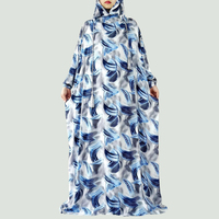 Jilbab Hijab 2 Pièces Femme Abaya Coton Capuche Fleurie Décontractée Manches Longues Gland Musulmane Saoudienne Prière Kaftan Robe Orientale