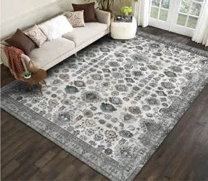 Export Factory Price Custom Carpet Rug 100% Polyester Modern Large Modern Chenille Printed Carpet Rug