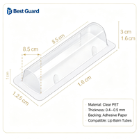 Emballage personnalisé en plastique PET transparent recyclable avec bande adhésive, épaisseur 1 mm, marque Best Guard pour baume à lèvres