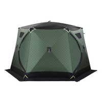 Meilleures ventes : Tente de pêche sur glace hexagonale isolée, à armature droite, pour 4-6 personnes, portable et adaptée à la randonnée