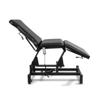 Fauteuil de tatouage électrique ergonomique réglable en hauteur, table de piercing mobile en cuir noir rembourré, poste de travail pour artiste, mobilier de salon