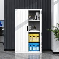 Armoire de classement moderne en métal avec porte à enroulement, verrouillable, design mobile, structure robuste et élégante, pour la maison, le bureau, l'hôtel, l'extérieur, l'école
