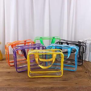 Large <b>Toiletry</b>/Cosmetic <b>Bag</b> Zipper Portable Waterproof Reusable <b>Clear</b> PVC Hot Stamping Recyclable Environment Friendly - Product Image 1