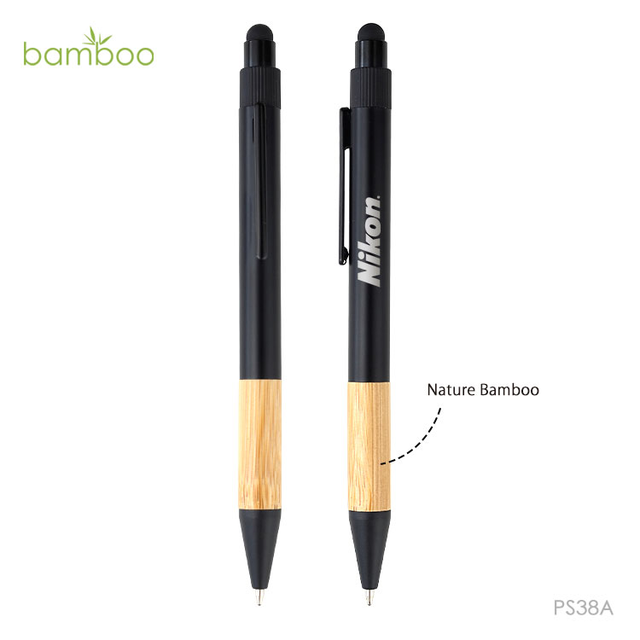 2021 New Style Bamboo Metal Ballpen Eco Stylus Pen