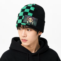 Bonnet en tricot 100 % acrylique thermique, style manga, personnages d'anime, ajustable, unisexe, pour hommes et femmes, idéal pour l'hiver et le froid
