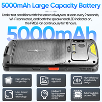 Colector de Datos Portátil FYJ F9832, Batería de 5000 mAh, Android 14, 2.8 GHz, 4+64 GB, Escáner de Código de Barras Industrial, Dispositivo PDA para Almacén