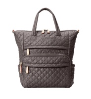 Sac fourre-tout personnalisé en polyester imperméable à fermeture éclair, multi-usages, avec logo imprimé personnalisé, vierge