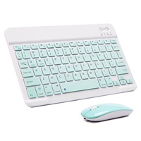 Set Keyboard dan Mouse Nirkabel Ultra-tipis, Keyboard Bluetooth Warna-warni Mini Yang Dapat Diisi Ulang dengan Mouse untuk PC Ponsel Tablet Laptop