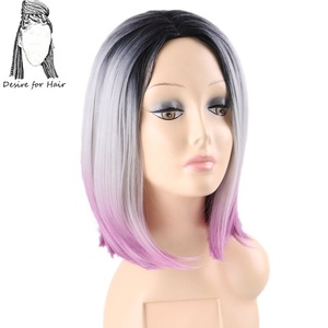 Breve parrucca a buon mercato <span class=keywords><strong>parrucche</strong></span> sintetiche dei capelli per le donne nere resistente al calore 12 pollici bob ombre bionda parrucca sintetica - Product Image 3