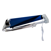 Auvent rétractable en acrylique avec cadre en alliage d'aluminium, télécommande, revêtement PU, durable, anti-UV, résistant au vent